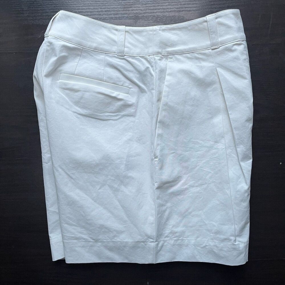 Jenni Kayne Newport Poplin Shorts White Sz 0 Cotton High Rise Pleated Wide Leg - Picture 5 of 13
